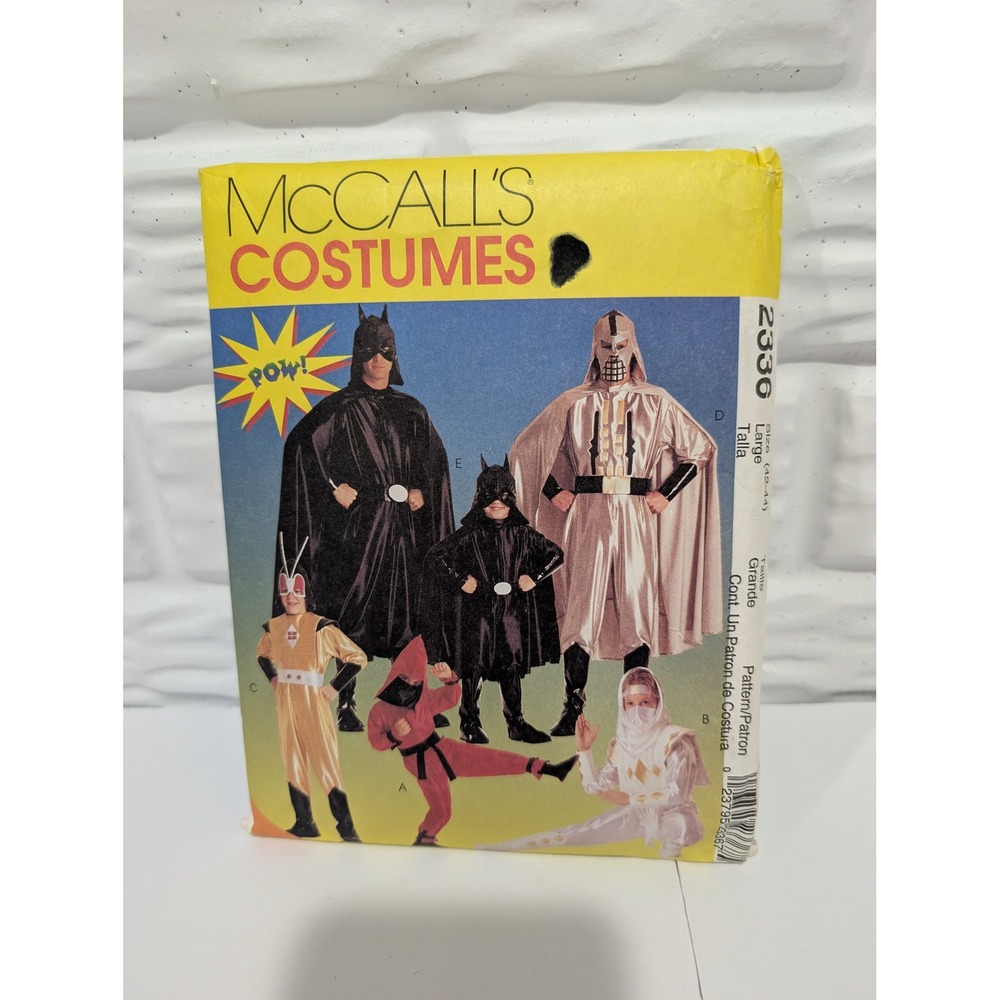Vintage McCalls 2336 Costume Sewing Pattern Superhero Ninja Galactic Warrior L